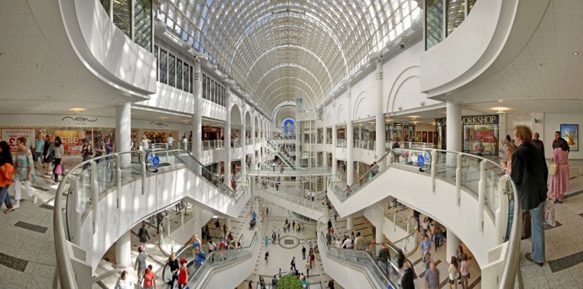 View of a large shopping centre