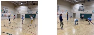 students playing in the gym