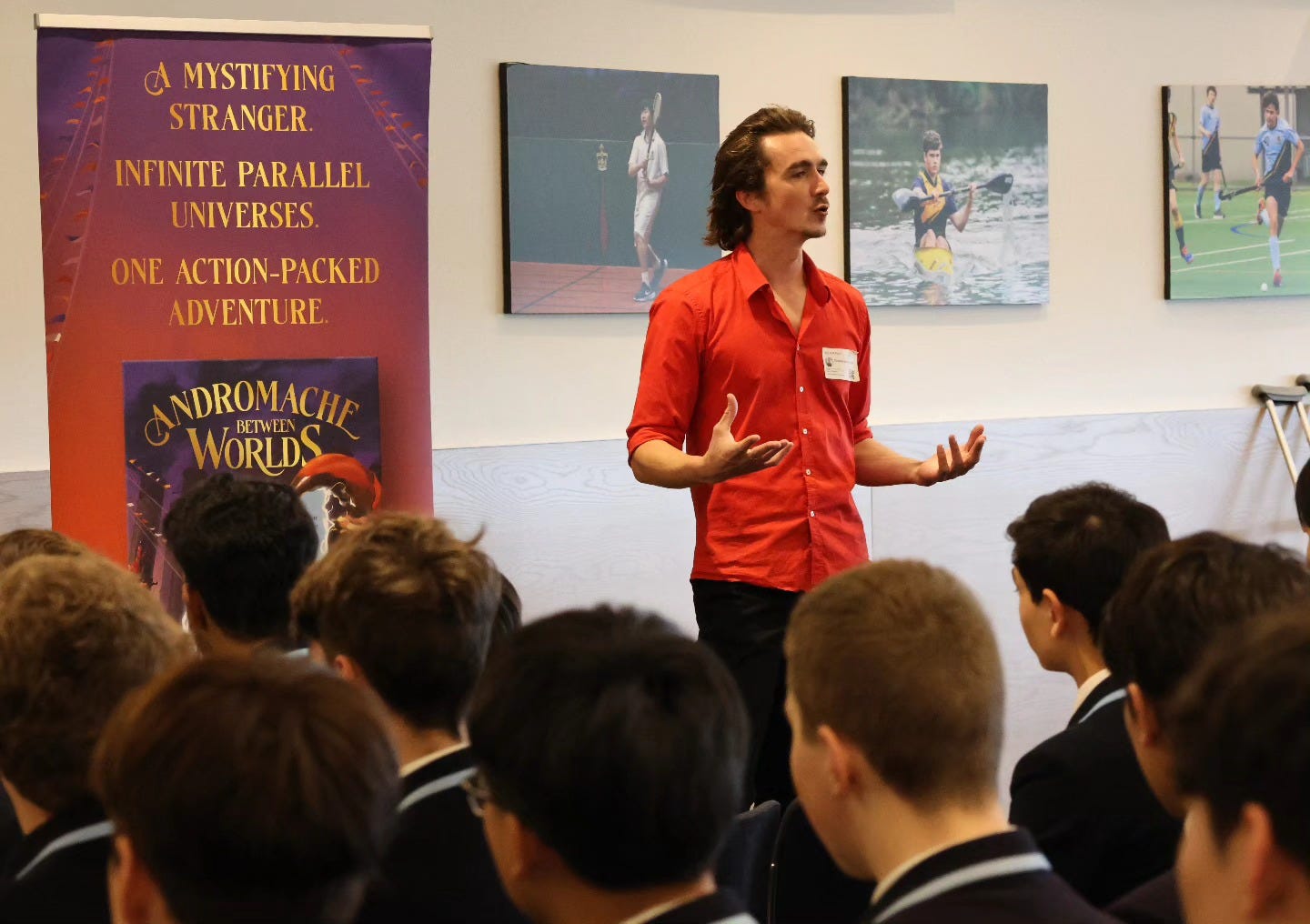 May be an image of 10 people, people playing American football, people playing football and text that says "C MYSTIFYING STRANGER. INFINITE PARALLEL UNIVERSES. ONE ACTION-PACKED ADVENTURE WORLDS BETWEEN NDROMACHE CHE"