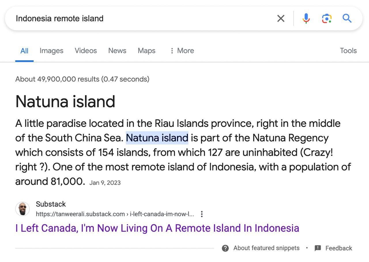 Screenshot of a Google Search result