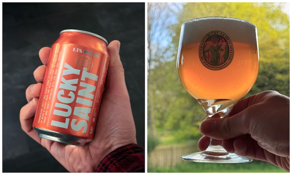 The can in a hand and the poured good looking beer being held up to the light. Looks lovely, tastes a bit meh. The can in a hand and the poured good looking beer being held up to the light. Looks lovely, tastes a bit meh.
