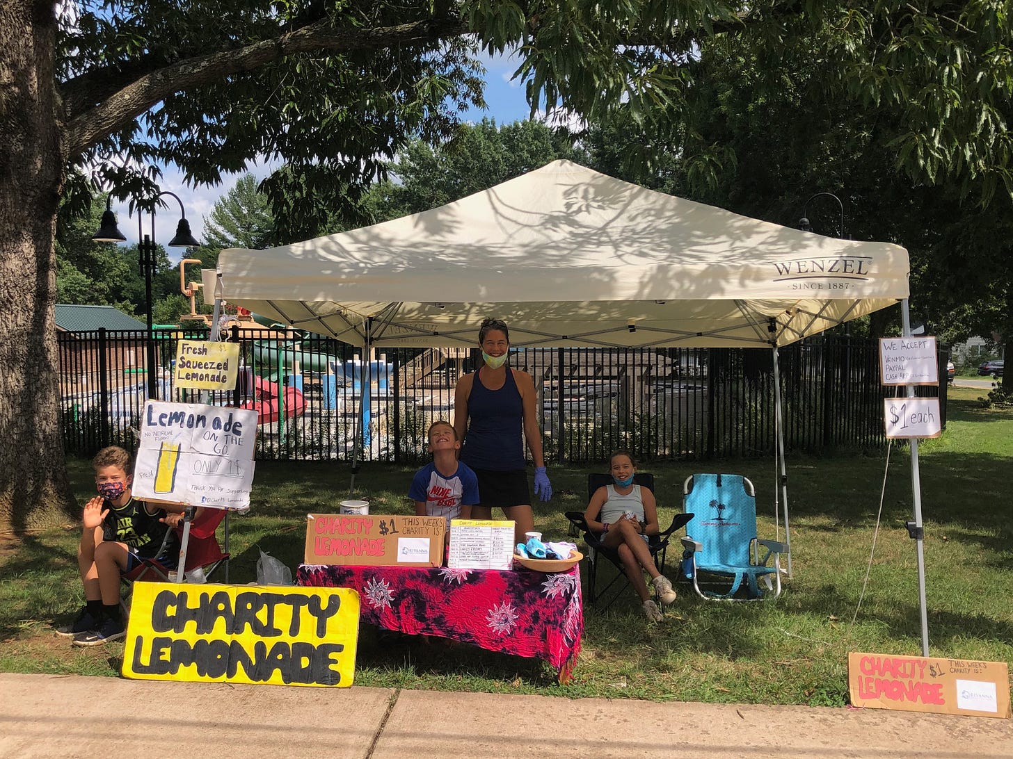 Photo of Charity Lemonade stand at Meade Park, Charlottesville