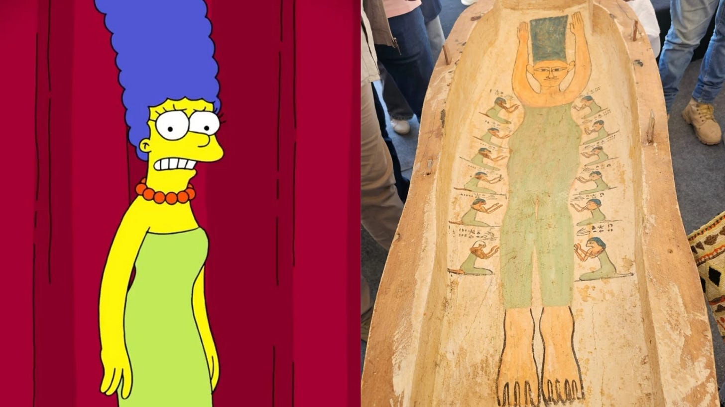 Descubren un sarcófago egipcio de 3.500 años de antigüedad que sorprende por su increíble parecido con Marge Simpson Descubren un sarcófago egipcio de 3.500 años de antigüedad que sorprende por su increíble parecido con Marge Simpson