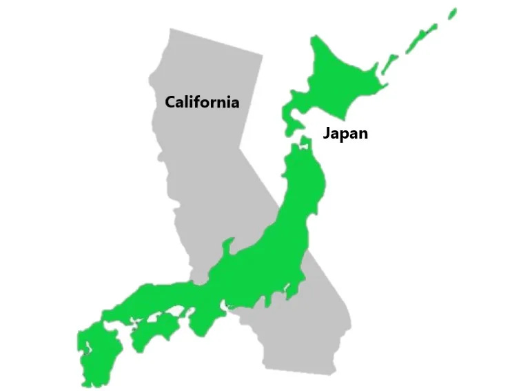 How Big is Japan Compared to California?