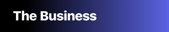 Header graphic with a blue and purple gradient that reads 'The Business'