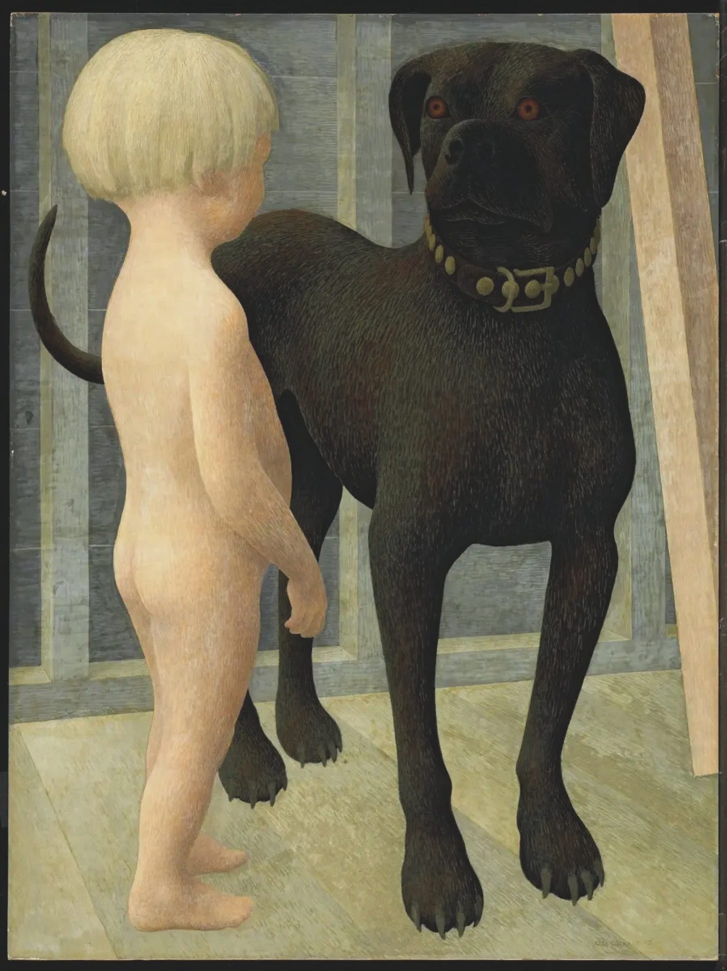Alex Colville. Child and dog