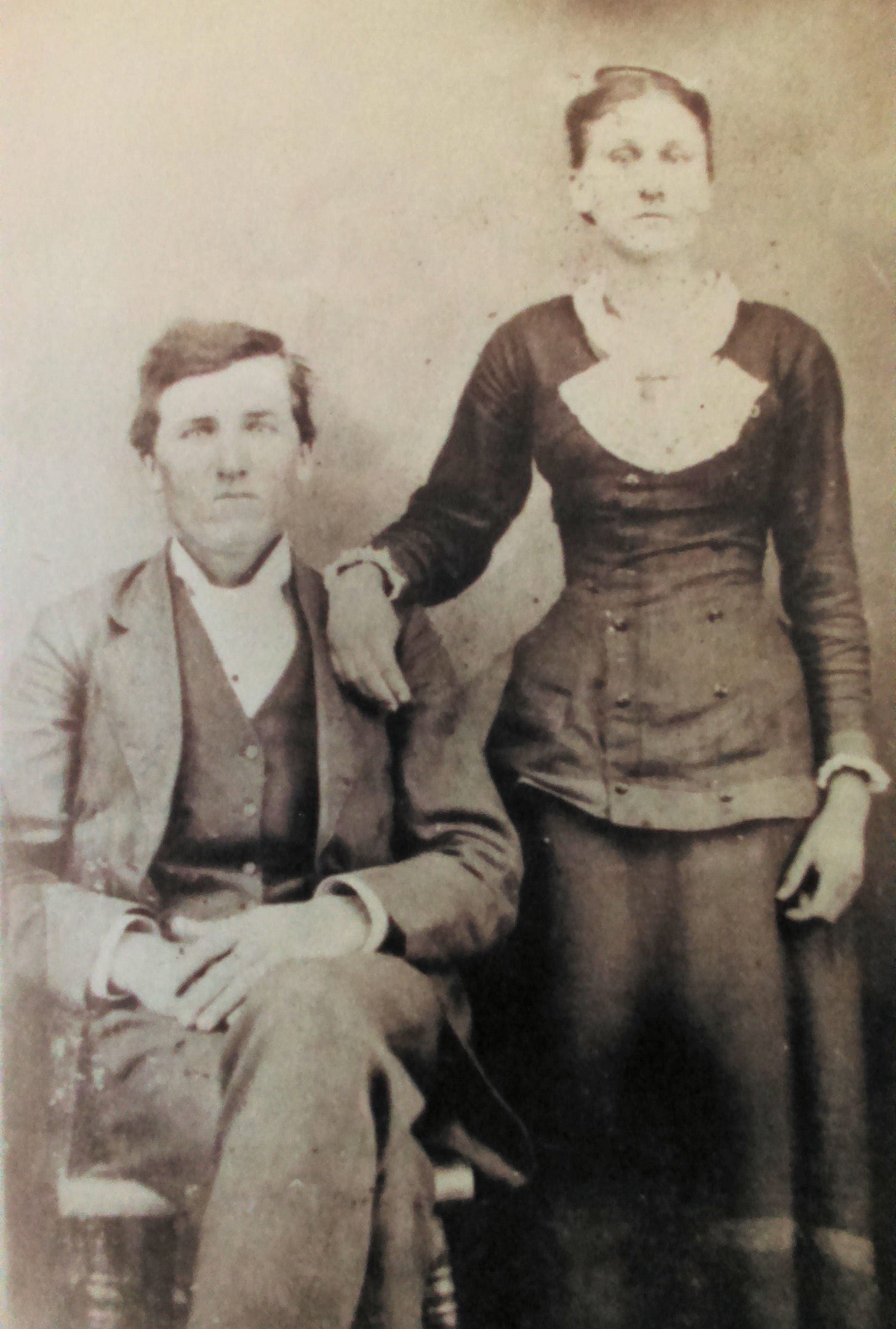 E.C. and Mattie Mitchell, n.d. and s.l. but probably circa 1880 in Texas; possibly a wedding portrait E.C. and Mattie Mitchell, n.d. and s.l. but probably circa 1880 in Texas; possibly a wedding portrait
