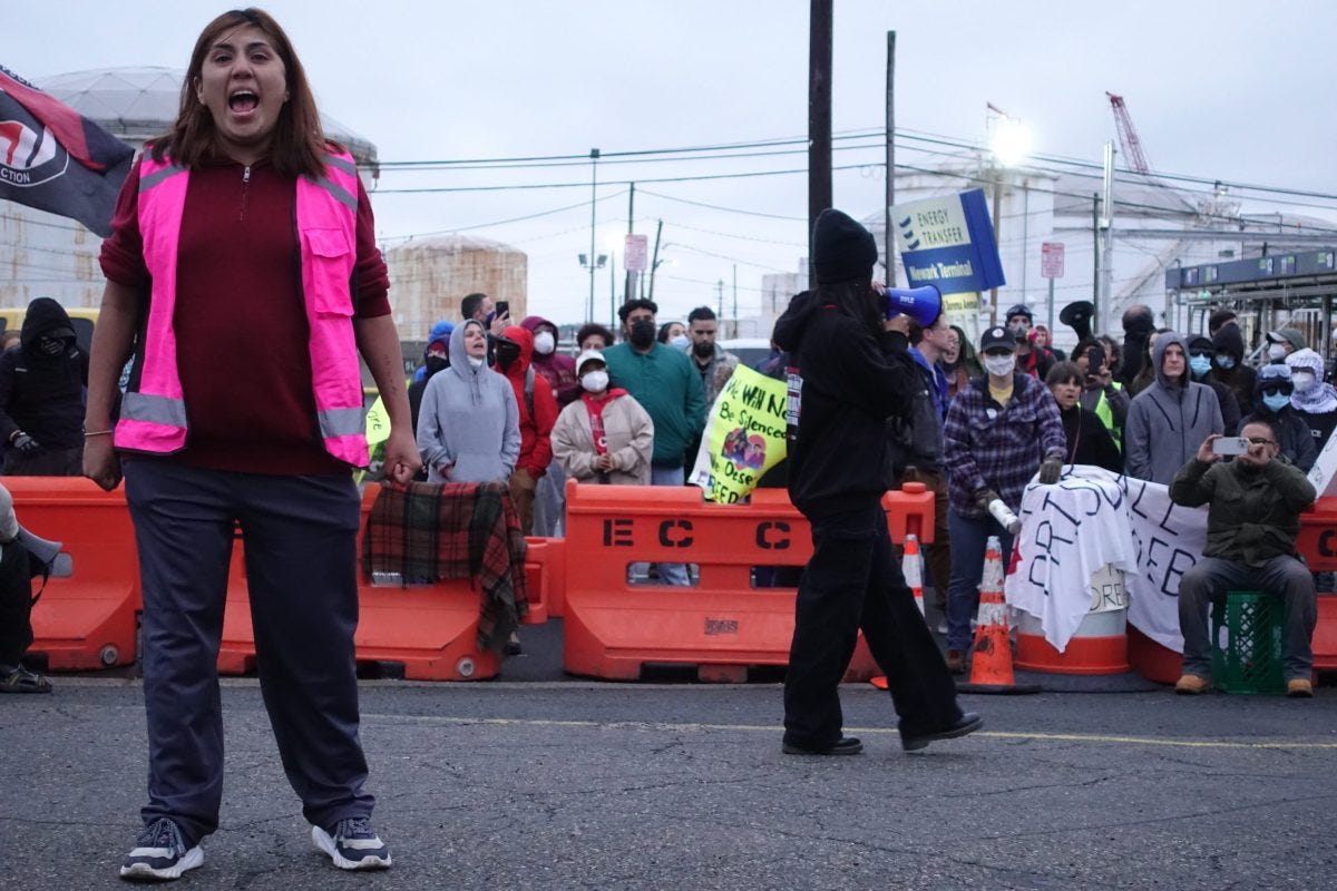Protesters Block Newark ICE Detention Facility as Hunger and Work Strike Enters Day 3 | THE CITY — NYC News Protesters Block Newark ICE Detention Facility as Hunger and Work Strike Enters Day 3 | THE CITY — NYC News