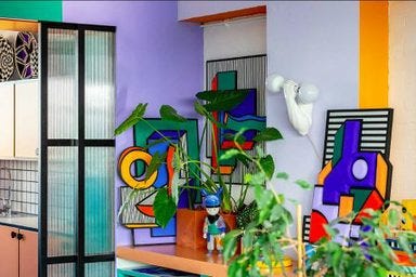 Le nouveau studio de design conçu par Camille Walala. Le nouveau studio de design conçu par Camille Walala.