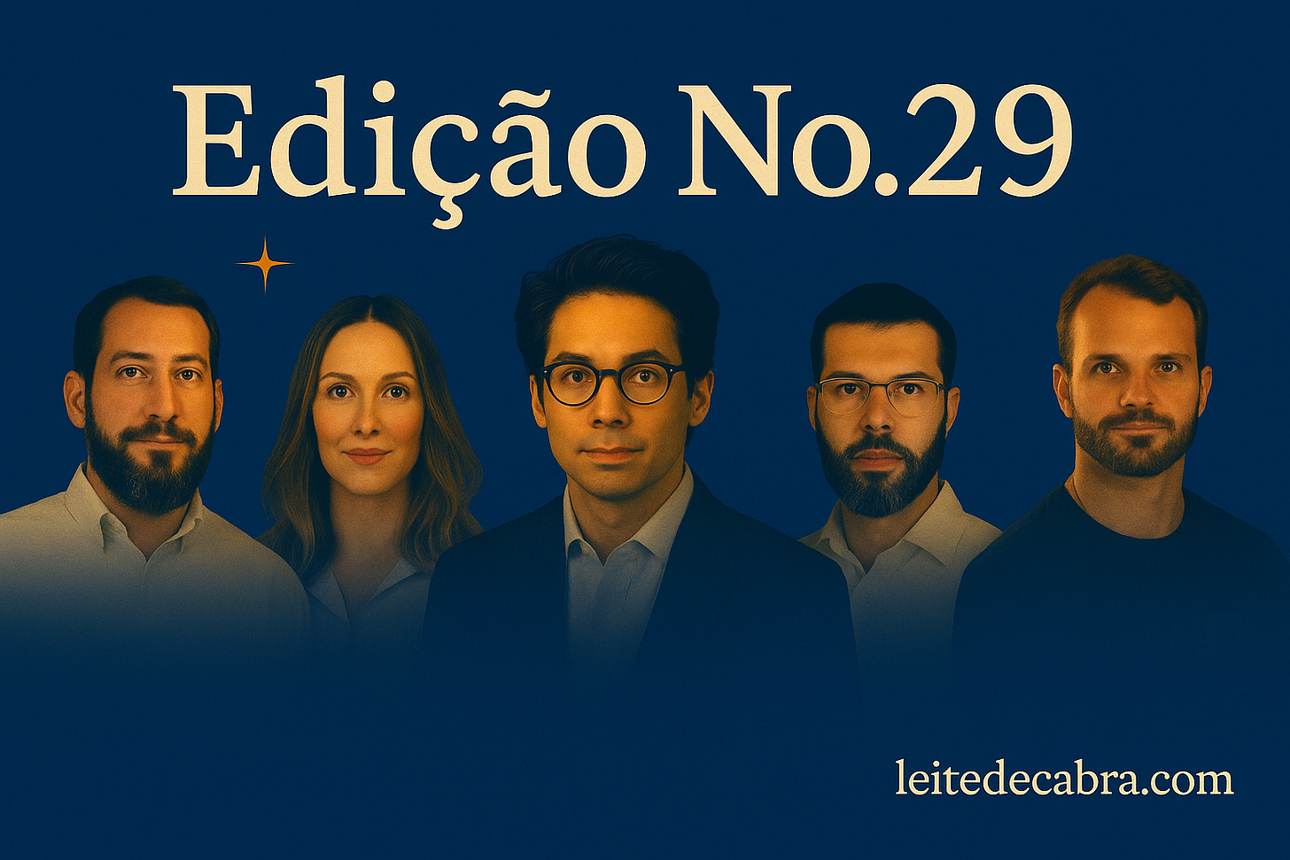 Tipografia:
“Edição No.29” (serif, creme; apenas “E” maiúsculo em “Edição”).
Canto inferior direito (pequeno e discreto): leitedecabra.com (mesma família serif).
Evitar: cores neon, excesso de brilho, sombra dura, fontes modernas sem serifa.
Exemplos de imagens em anexo, se inspire na ultima delas para fazer a da edição 29 (mas nas nossas cores e sem o texto que tem nela). Tipografia:
“Edição No.29” (serif, creme; apenas “E” maiúsculo em “Edição”).
Canto inferior direito (pequeno e discreto): leitedecabra.com (mesma família serif).
Evitar: cores neon, excesso de brilho, sombra dura, fontes modernas sem serifa.
Exemplos de imagens em anexo, se inspire na ultima delas para fazer a da edição 29 (mas nas nossas cores e sem o texto que tem nela).