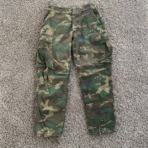 Vintage 70s ERDL Camo Jungle Pant Size Small Regular Combat Tropical Poplin READ - Picture 1 of 11
