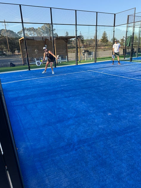Players playing padel at Flyte Racquet Club in Marin County, California