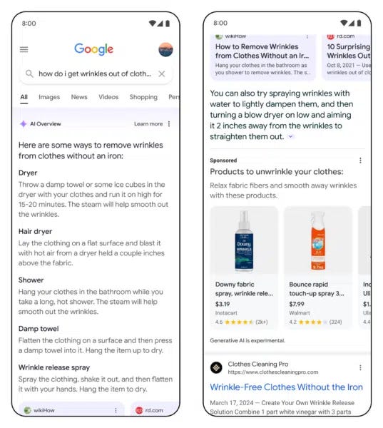 Google starts testing ads in AI overviews