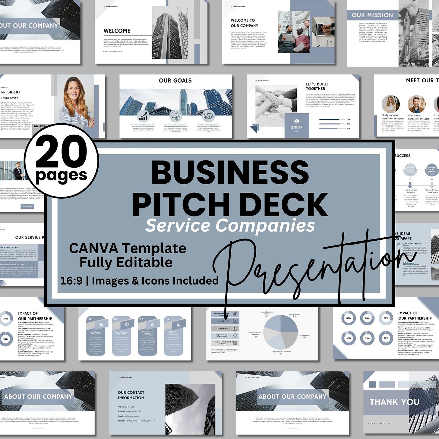 Business Pitch Deck | Editable Canva Template – CCDigitalStudios