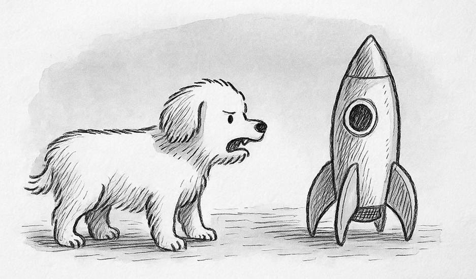 A dog looking at a rocket

AI-generated content may be incorrect.