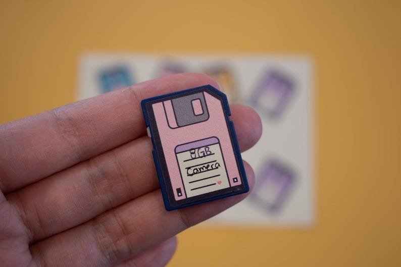 8pcs Floppy Disk Stickers  Costume for SD cards Fun retro image 3