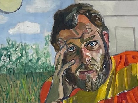 Detail images of eyes from Alice Neel paintings in the David Zwirner show At Home: Alice Neel in the Queer World