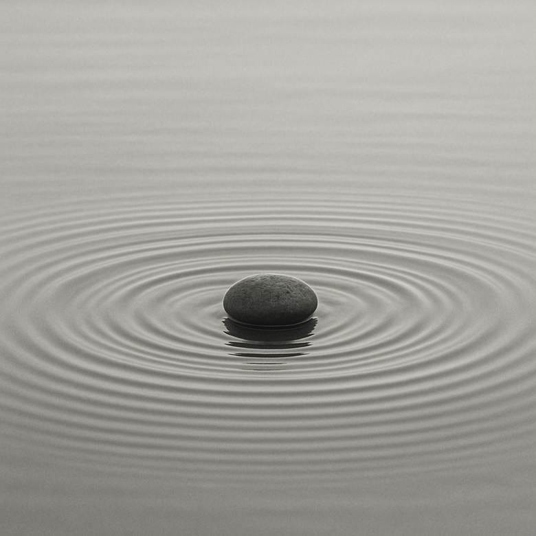 A rock in water with ripples A rock in water with ripples
