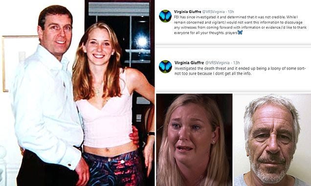 Virginia Roberts reveals death threat made against her was 'not credible' | Daily Mail Online
