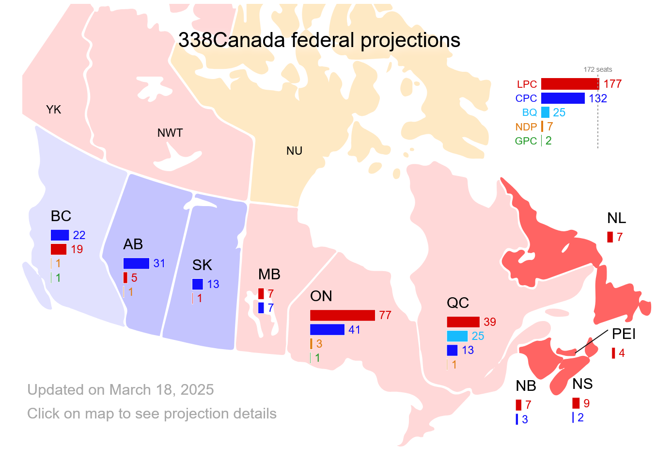338 Tuesday (!) Update: The Liberals Pull Ahead