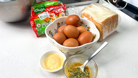 egg sandwich ingredients and process