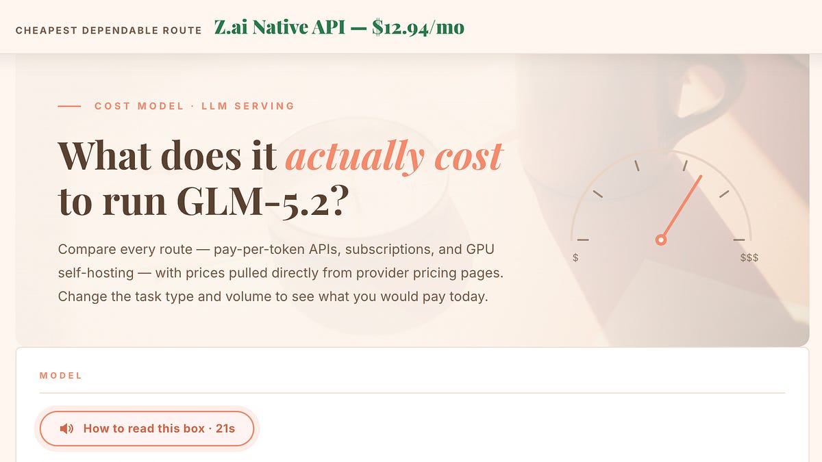 Interactive calculator reveals true LLM running costs