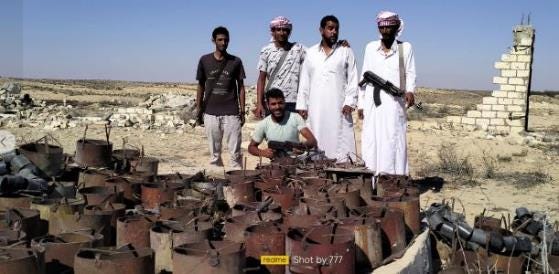 Sinai Tribal Union fighters near the equipment found (Sinai Tribal Union’s Facebook page, July 17, 2022) The Meir Amit Intelligence and Terrorism Information Center's Spotlight on Global Jihad