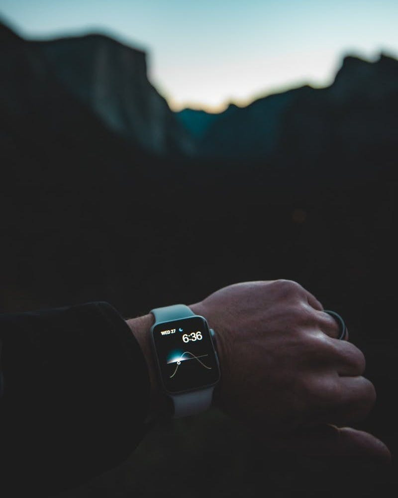 Apple watch on an arm