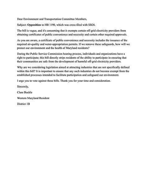 Opposing HB1190 - public utilities - off-grid electricity providers - exemption