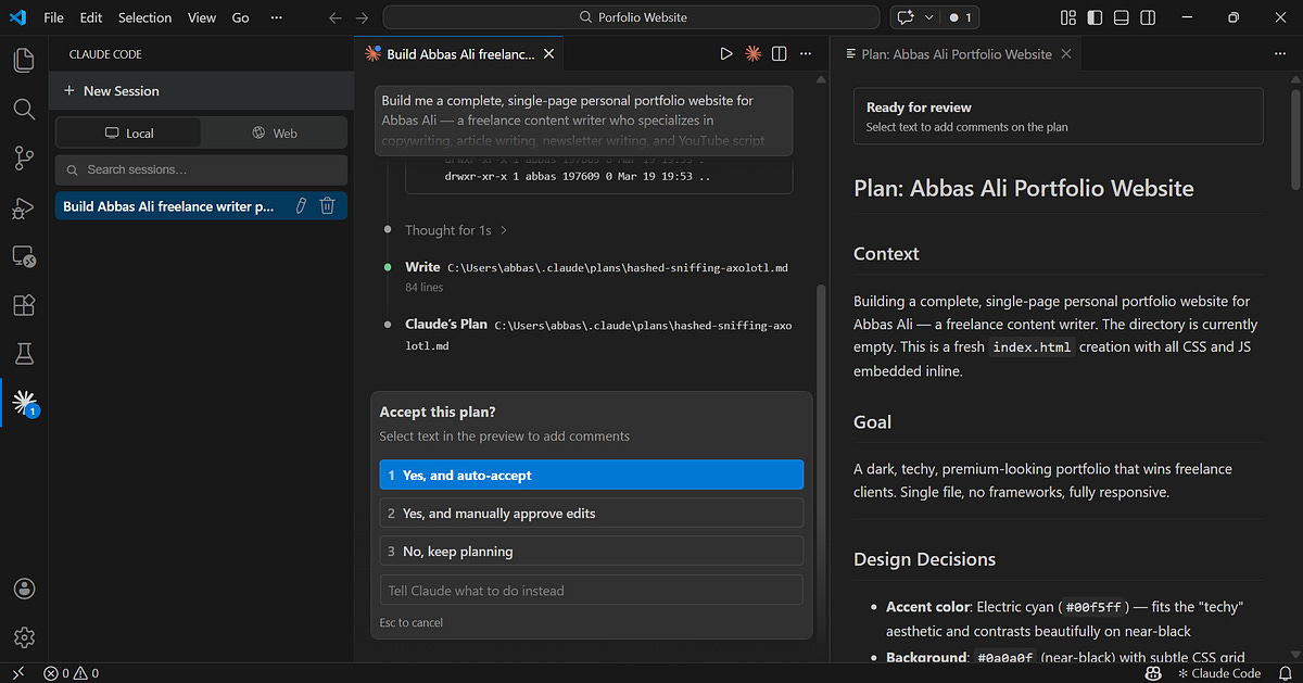 How to Build a Stunning Portfolio Website Using Claude Code in Minutes ...