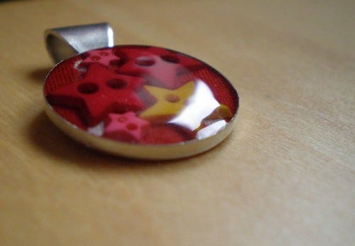 Resin Pendant with Stars Resin Pendant with Stars