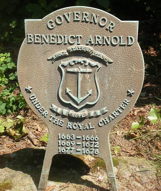 Governor Benedict Arnold grave medallion Governor Benedict Arnold grave medallion