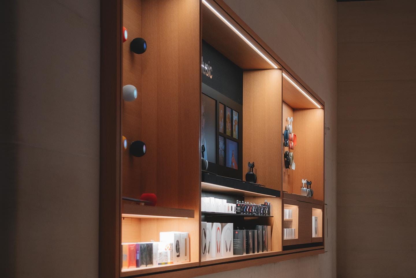 A moody shot of Avenues inside Apple Aventura.