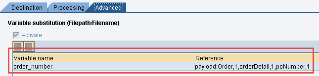 Activate variable substitution and assign variables variable-substitution-configuration-dynamic-file-name