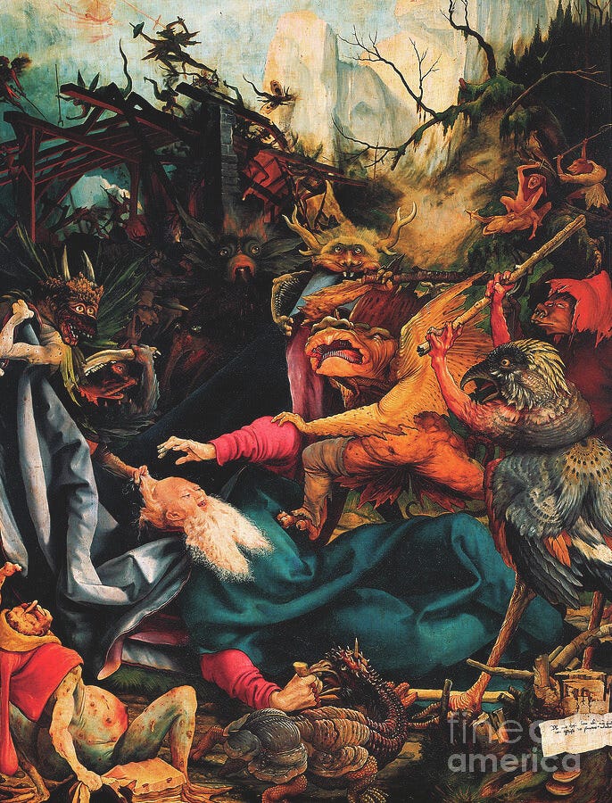 Detail Of The Temptation Of St Anthony The Great, Altarpiece Of Issenheim,  Circa 1512-16 by Matthias Grunewald