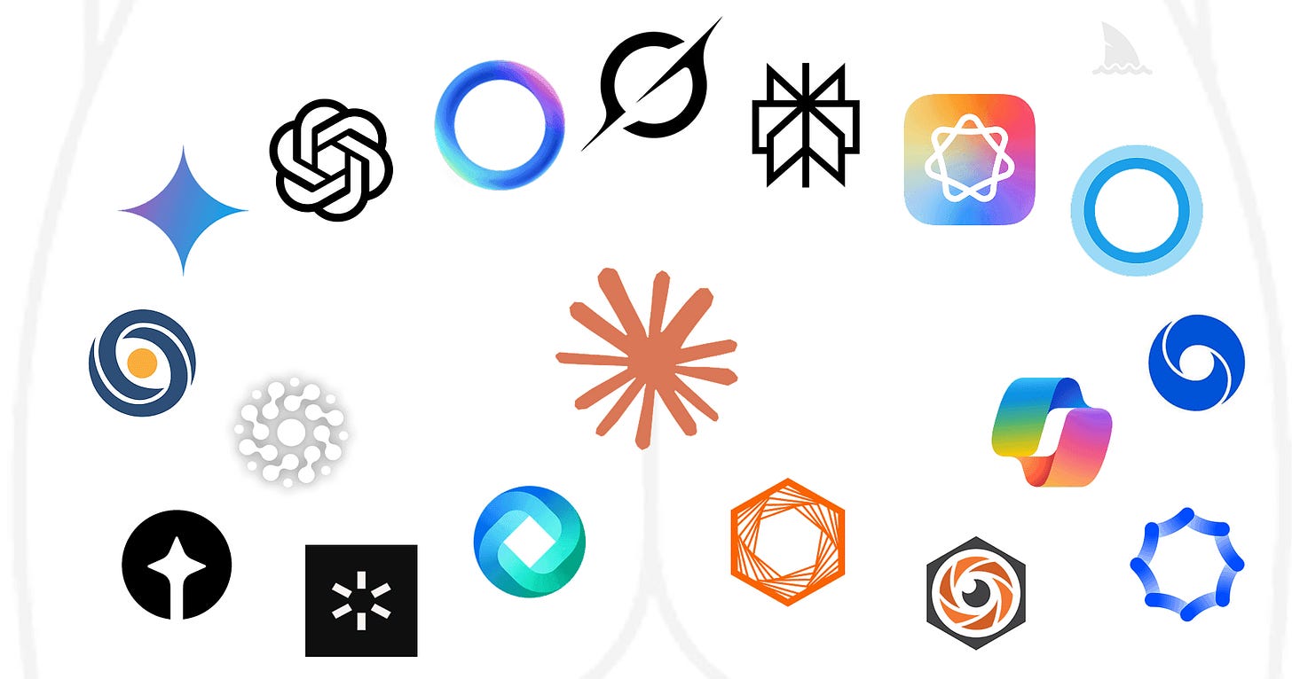 AI company logos with suspicious circular designs