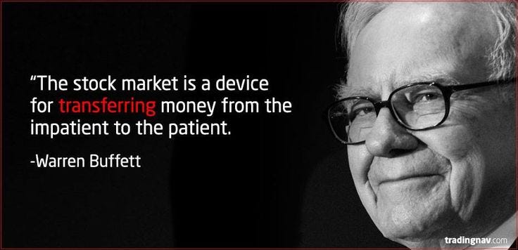 The stock market is a device for transferring money from the impatient to the patient." - Warren Buffett #Inspirational The stock market is a device for transferring money from the impatient to the patient." - Warren Buffett #Inspirational