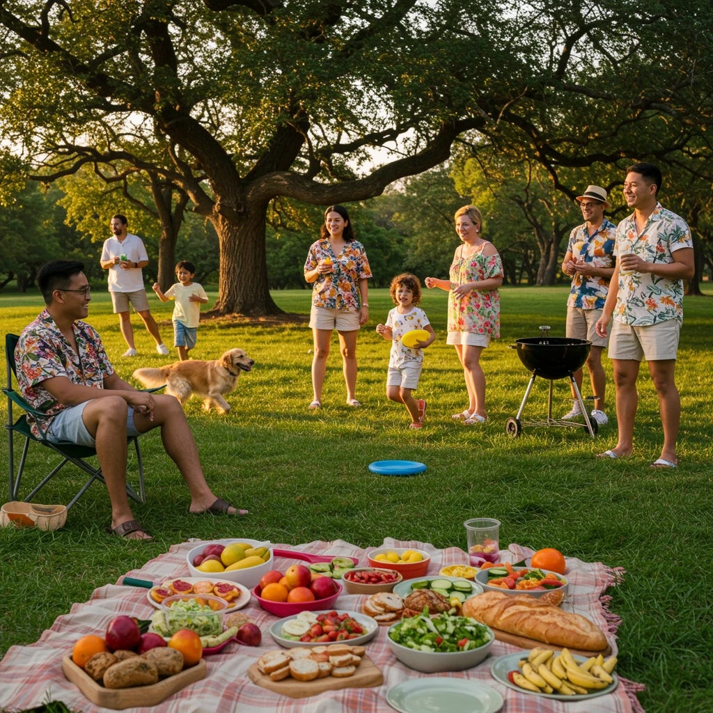 Enjoying outdoor activities in the summertime with friends and family