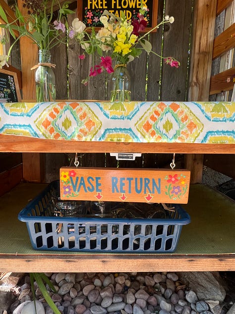 Free Flower Stand featured in The PDX Sidewalk Joy Map