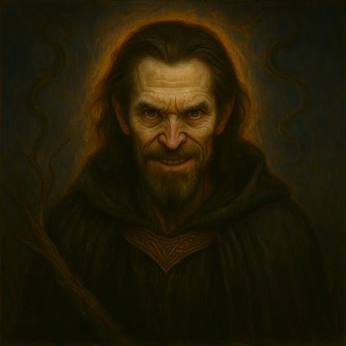 Illusion of Bargle the Infamous with visual palette resembling Willem Dafoe without referencing the actor directly