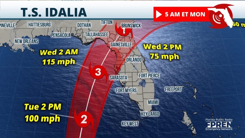 Idalia expected to hit Florida as a major hurricane Wednesday - WUFT News Idalia expected to hit Florida as a major hurricane Wednesday - WUFT News