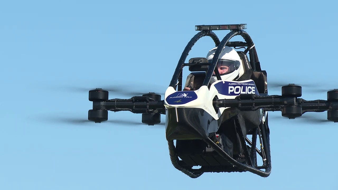 Florida Poly unveils nation's first flying electric police vehicle | FOX 13  Tampa Bay