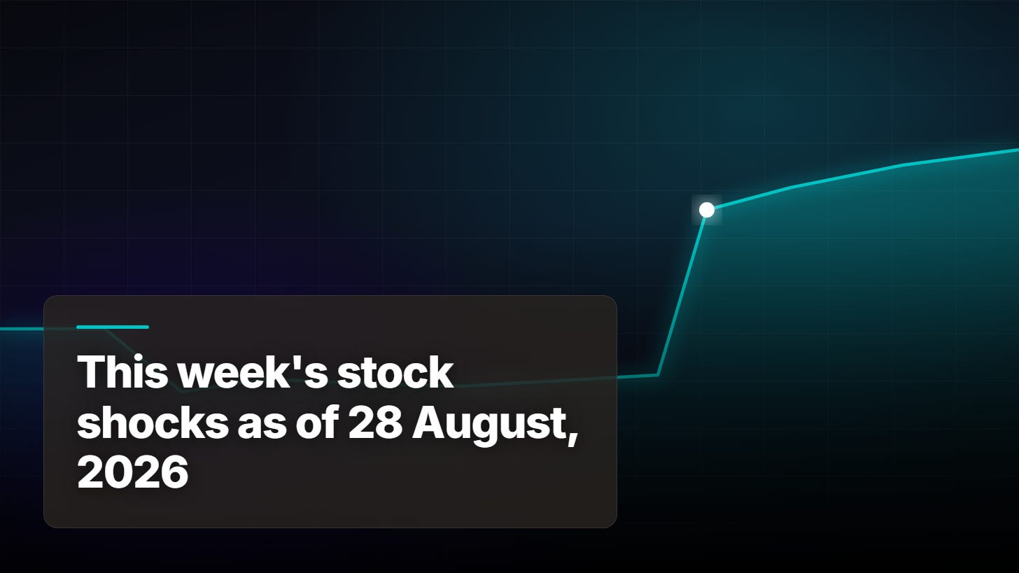This week's stock shocks as of 28 August, 2026