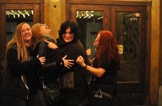 These ladies are the true soul of Fountain Square. L-R, Krista Hughes, DeLisa Pike, Jill Martin, and Carrie Bone Ortwein. You can see them supporting music, restaurants and art. Carrie Bone Ortwein is also a co-owner of Grove Haus.