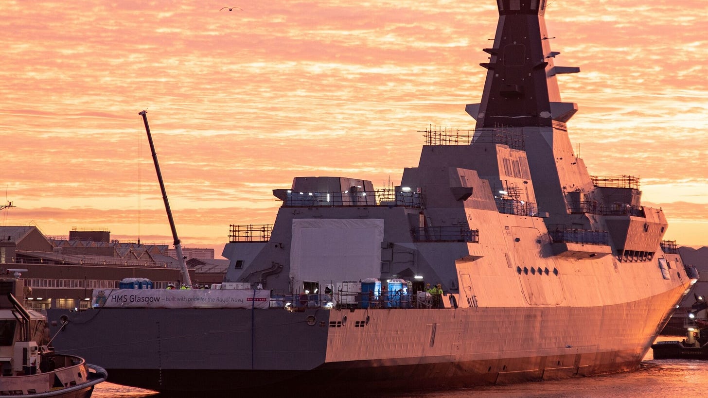 New Type 26 frigate HMS Glasgow successfully enters the water