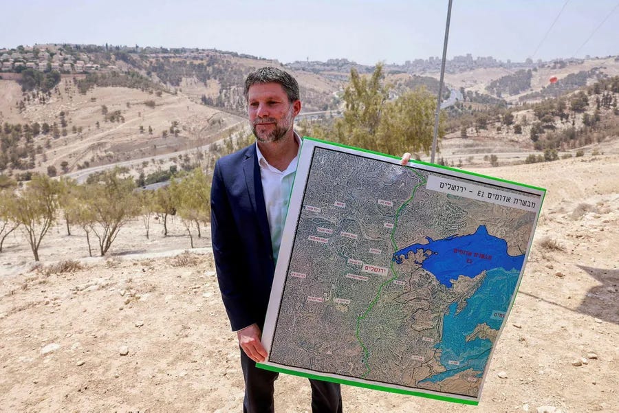 El ministro de Finanzas israelí, Bezalel Smotrich, presenta un plan de construcción en la zona E1 El ministro de Finanzas israelí, Bezalel Smotrich, presenta un plan de construcción en la zona E1