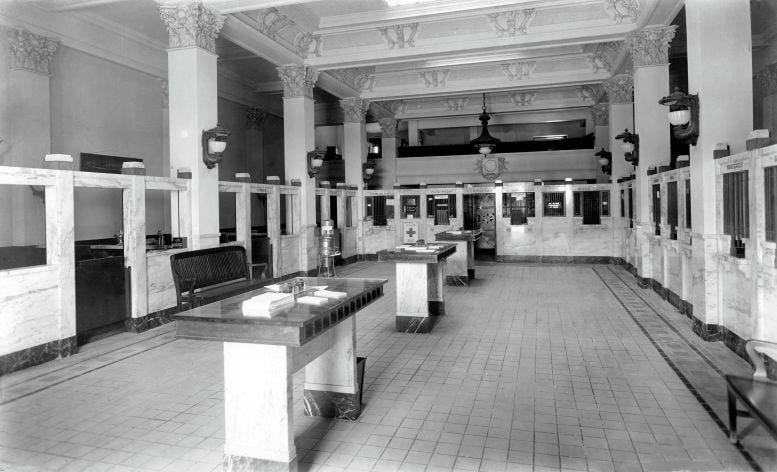 Figure 2: Interior of Miami National Bank at 118 East Flagler Street in 1922. Courtesy of Florida State Archives. Figure 2: Interior of Miami National Bank at 118 East Flagler Street in 1922. Courtesy of Florida State Archives.
