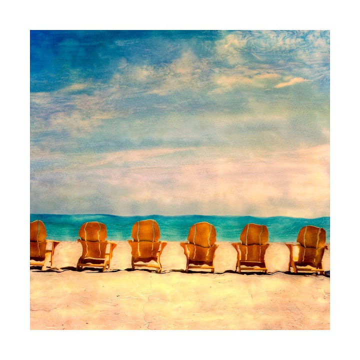 Beach chairs and Life Guard Stand