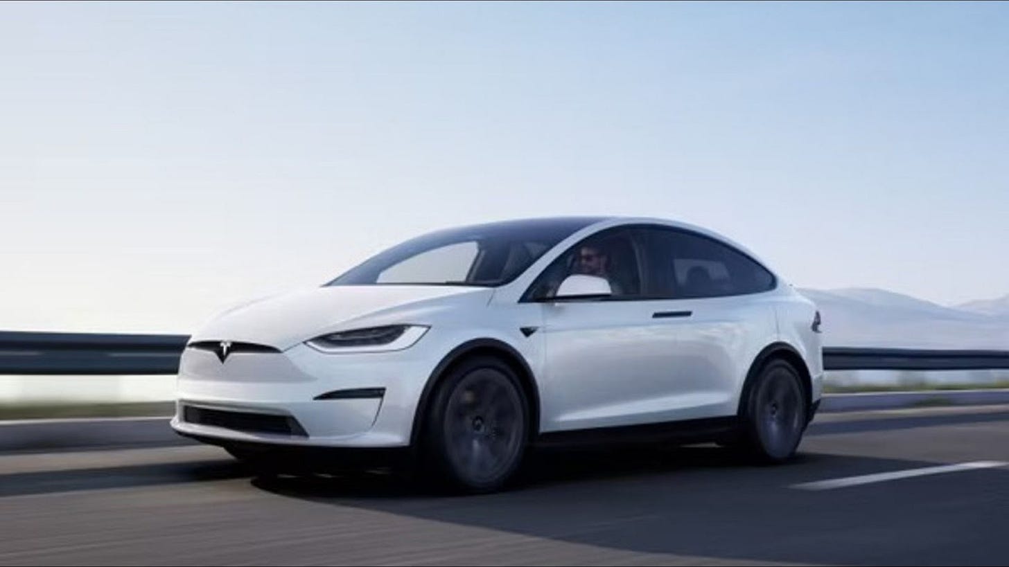 The Tesla Model X on the road