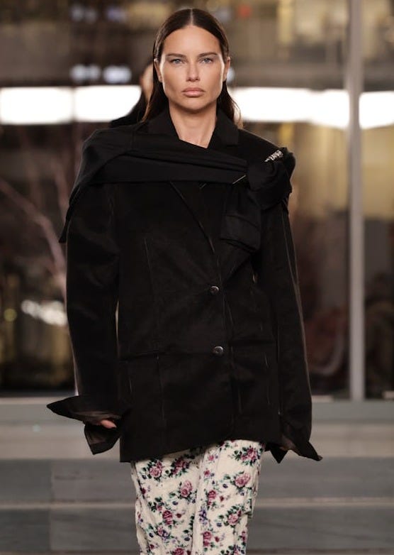 Model on the runway at the Tory Burch Fall RTW 2025 fashion show as part of New York Fashion Week he...